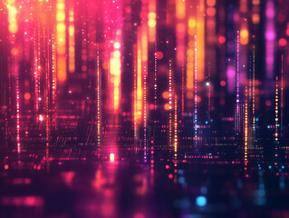 Obraz premium Vibrant abstract light patterns create a dynamic visual experience in a digital art setting