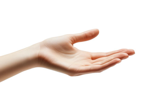 Open hand showing readiness for support and connection in a neutral setting