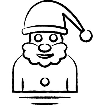recommend clip art: Santa claus cartoon single line vector icon 