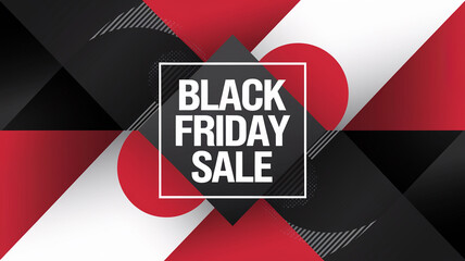 Bold Geometric Black Friday Sale Banner with Modern Abstract Design, Generative AI