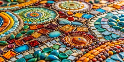 Fototapeta premium A Beautiful Mosaic of Natural Stone Textures Showcasing Vibrant Colors and Unique Patterns in High Depth of Field for Architectural and Design Inspiration