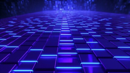 Obraz premium Digital Technology Connection Concept with Blue Grid Pattern and Keyboard Illustration