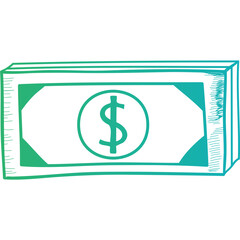 Cash icon flat vector illustration