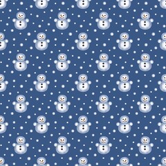 seamless pattern, textile, paper, new year, winter, snow, snowman, gifts, blue, green, red
