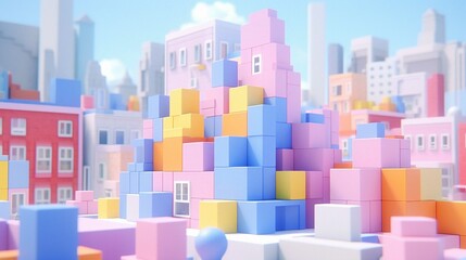 Obraz premium Colorful Geometric Cube Pattern Vector Illustration for Business Technology Wallpaper
