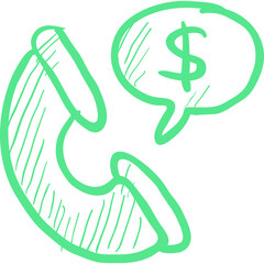 Obraz premium Call for dollar icon flat vector illustration