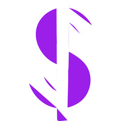 Dollar single line vector icon