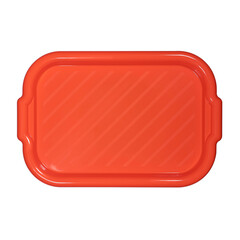 Stack of plastic trays for food isolated on white background. Plastic tray