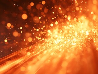 Obraz premium Abstract light explosions in fiery orange
