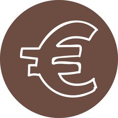 Obraz premium Euro single line vector icon