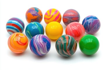 Vibrant balls separated on a white background Kids playthings