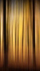 Abstract forest background at Autumn made with ICM (Intentional Camera Movement). Shot of a forest,...