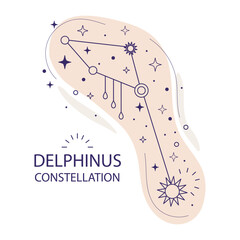 Star constellation Delphinus vector illustration © alinart