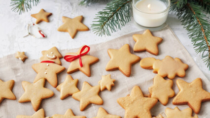 Delicious homemade natural ginger cookies close-up