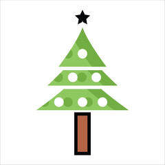 Obraz premium cristimas tree vector icon line sign