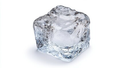 Obraz premium ice cube, isolated on white background, clipping path, full depth of field