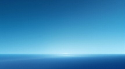 Obraz premium Calm Ocean Horizon Under Clear Blue Sky 