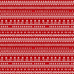 Nordic Christmas patterns, minimalist, red and white colors, simple and cozy designs. Background, seamless pattern.