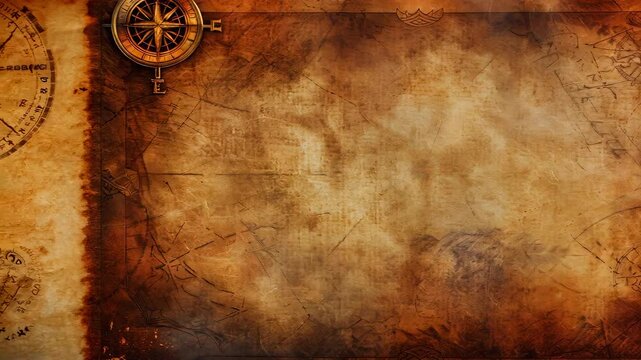 Textured old parchment background with compass elements for design use