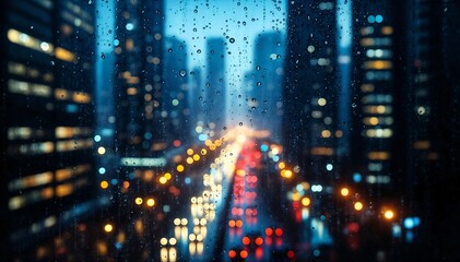 Obraz premium Neon Lights in the evening rain 