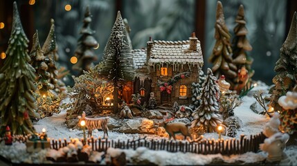Enchanting Christmas Village Miniature Winter Scene
