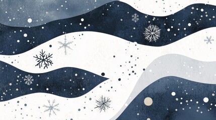 Winter wonderland design abstract art digital illustration cool tones modern aesthetic seasonal inspiration