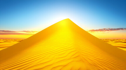 Golden Desert Dune Sunset Background Illustration