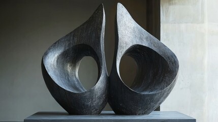 A contemporary religious sculpture, unconventional materials, thought-provoking design