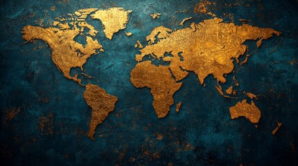 World map with highlighted trade routes, representing global trade, economic interdependence, globalization