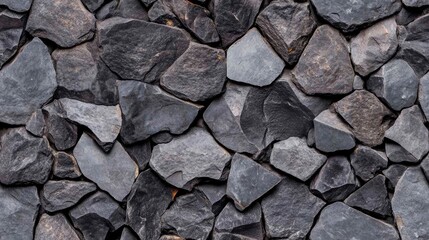 Fototapeta premium Seamless texture features dark gray rocks and stones, perfect for creating immersive environments in fantasy settings inspired by adventure games SEAMLESS PATTERN