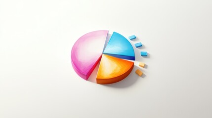 Fototapeta premium Hand-drawn pie chart with shaded section, representing budget allocation.