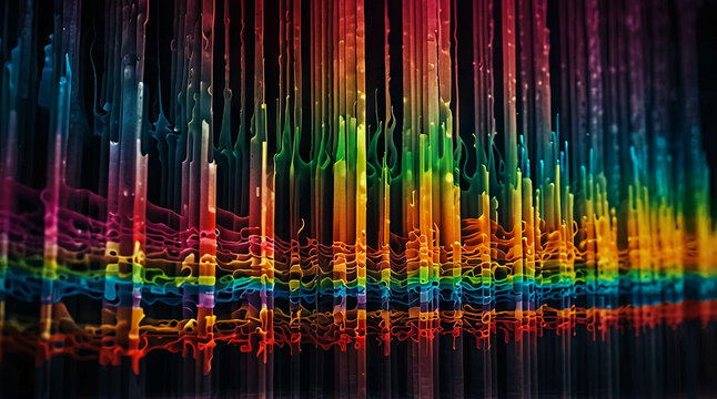 A voice spectrogram with vibrant, eye-catching colours
