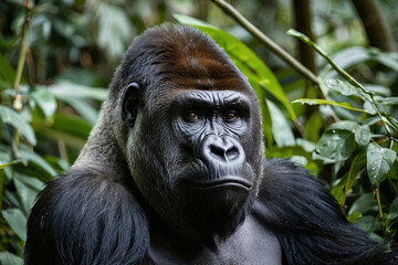 Obraz premium A Gorilla in its natural environment