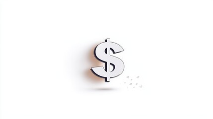 Obraz premium Hand-drawn dollar sign icon, symbolizing revenue and profit on a white background.