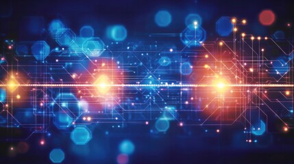 Obraz premium Abstract Digital Background with Colorful Lights and Data Streams