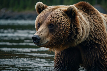 Obraz premium A Grizzly bear in is habitat