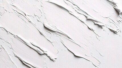 Fototapeta premium Abstract Textured White Paint Surface with Dynamic Brush Strokes