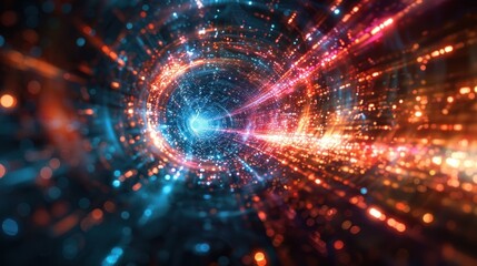 Obraz premium Abstract swirling light tunnel. (1)