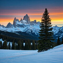Sunset Mountain Landscape
