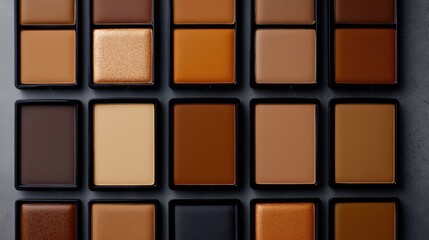 Fototapeta premium Different Shades of Foundation in Square Containers for Makeup Artists