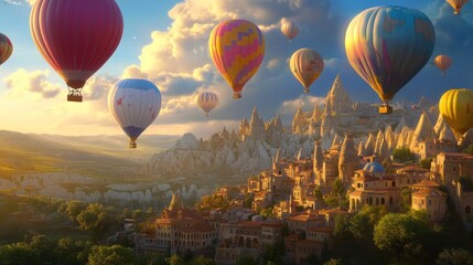 Fototapeta premium Cappadocia Hot Air Balloons: A Magical Sunrise