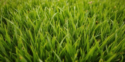 Fototapeta premium Close up shot of lush green grass in a vibrant field, showcasing a variety of textures and tones, fresh, grass