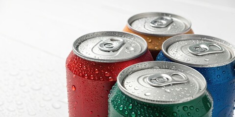 render of soda cans on a white background , soda, cans, beverage, drink, fizzy, refreshing, mockup, aluminum, packaging