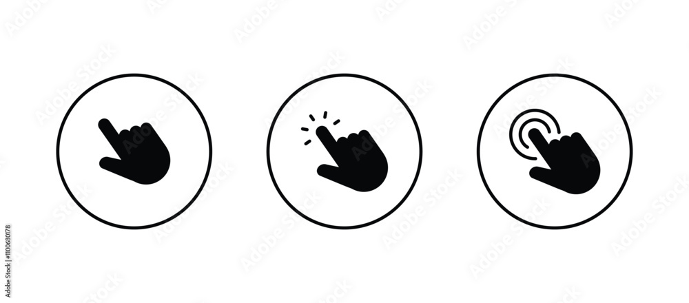 Poster hand pointer icons. pointer click icon vector