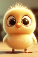 Obraz premium Cute baby chick on soft background 