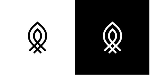 candle fire logo monochrome lines. Symbol vector icon Design Template.