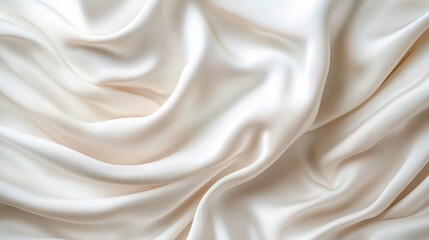 Fototapeta premium Soft White Satin Fabric Waves for Textiles and Background Use