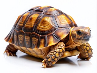 Obraz premium Kleinmanni's Tortoise on a White Background - Perfect for Nature and Wildlife Photography
