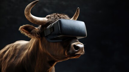 Bull in virtual reality trading simulations, enhancing learning experiences