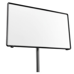 Fototapeta premium Blank advertising sign on metal pole, ready for customization